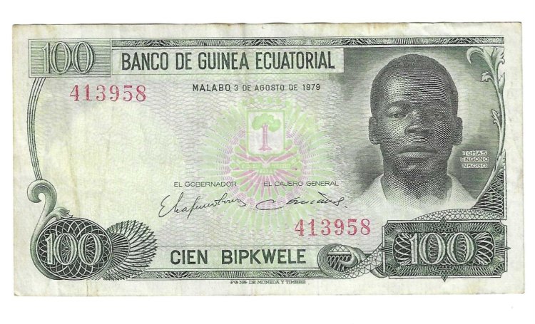 Billetes - Africa - Guinea ecuatorial - 14 - MBC- - 1979 - 100 bipkele - Num.ref: 413958 - Click en la imagen para cerrar