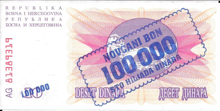 Billetes - Europa - Bosnia - 34 - sc - 1993 - 100000 dinar - Num.ref: 81389319 - Click en la imagen para cerrar