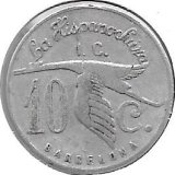 Monedas - Fichas Cooperativas y vales - 1556 - Hispano Suiza Barcelona - 10 ct