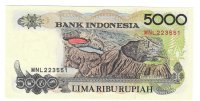 Billetes - Asia - Indonesia - 130n - SC - 1992 - 5000 rupias - Num.ref: MNL223661