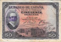 Billetes - España - Alfonso XIII (1886 - 1931) - 362 - bc+ - Año 1927 - ref: 6313128