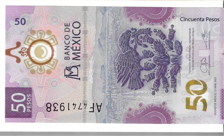 Billetes - America - Mexico - W133 - SC - 2021 - 50 pesos - Num.ref: AF4741938 - Click en la imagen para cerrar