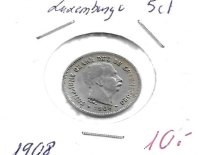 Monedas - Europa - Luxemburgo - 26 - 1908 - 5 ct