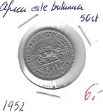 Monedas - Europa - Gran bretaÃ±a (Afr. este britÃ¡nic - 30 - 1952 - 50 ct