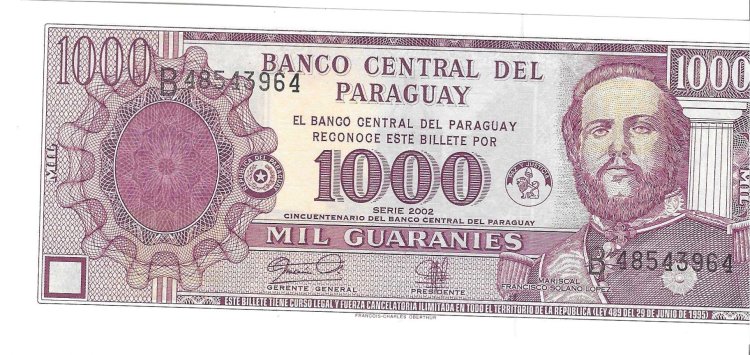 Billetes - America - Paraguay - 221 - SC - 2002 - 1000 guaranies - Num.ref: 48543964 - Click en la imagen para cerrar