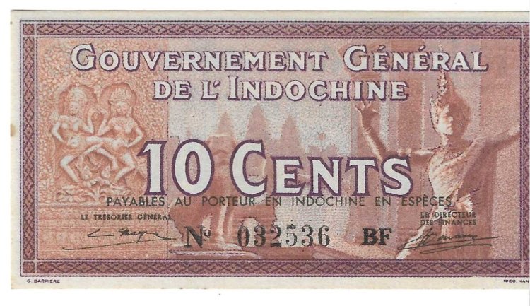 Billetes - Asia - Indochina Francesa - 85c - EBC - 10 ct - Num.ref: 032535 - Click en la imagen para cerrar