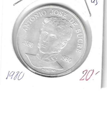 Monedas - America - Venezuela - 55 - 1980 - 75 bolivares - plata - Click en la imagen para cerrar