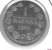 Monedas - Europa - Finlandia - 3.1 - 1866 - marco - plata