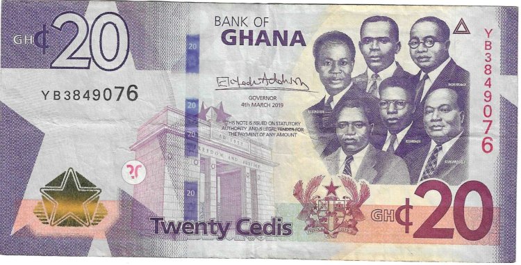 Billetes - Africa - Ghana - 40 - mbc- 2019 - 20 cedis - Num.ref:YB3849076 - Click en la imagen para cerrar