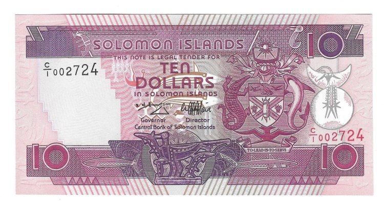 Billetes - Oceania - Islas Salomon - 20 - SC - 1996 - 10 dolares - Num.ref: 002724 - Click en la imagen para cerrar