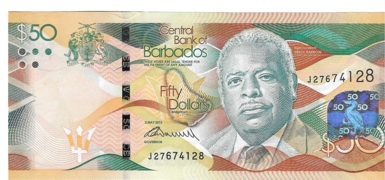 Billetes - America - Barbados - 77 - SC - 2013 - 50 dolares - Num.ref: J27674128 - Click en la imagen para cerrar