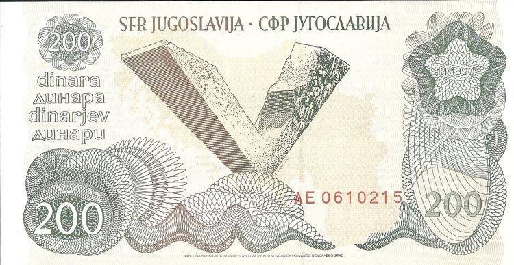 Billetes - Europa - Yugoslavia - 102 - sc - Año 1990 - 20 dinara - Click en la imagen para cerrar