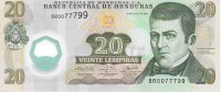 Billetes - America - Honduras - 93 - S/C - Año 2008 - 20 Lempiras - num ref: BR0077799