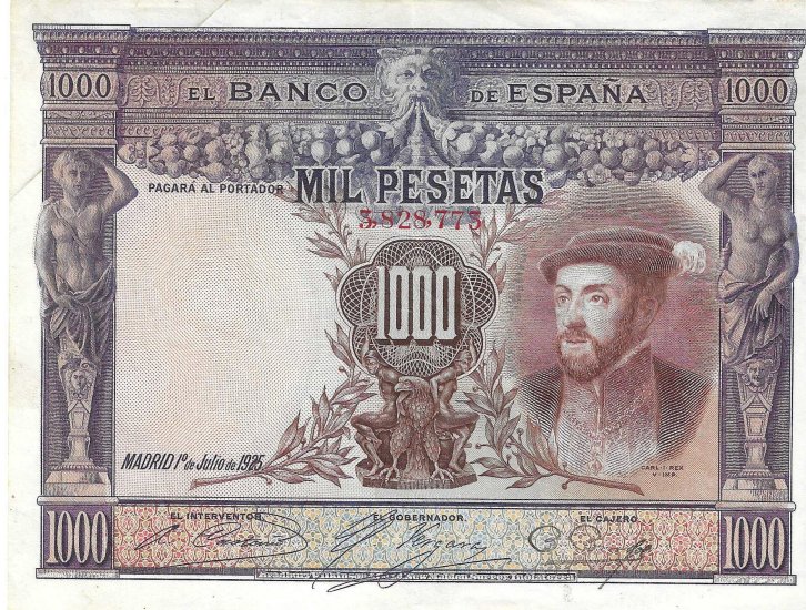 Billetes - EspaÃ±a - Alfonso XIII (1886 - 1931) - 357 - MBC - 1000 pesetas - sin serie - Num.ref: 2934640 - Click en la imagen para cerrar