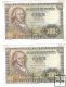 Billetes - EspaÃ±a - Estado EspaÃ±ol (1936 - 1975) - 100 ptas - - MBC+ - 1948 - Pareja correlativa - Num.ref: E5951626/7