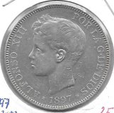 Monedas - EspaÃ±a - Alfonso XIII ( 17-V-1886/14-IV) - 152 - 1897*18*97 - 5 pesetas - plata