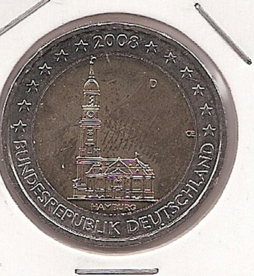 2€ - Alemania - SC - Año 2008 - Hamburg 1 moneda - Click en la imagen para cerrar