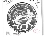 Monedas - Africa - Zambia - 28 - 1992 - 100 kwacha - plata