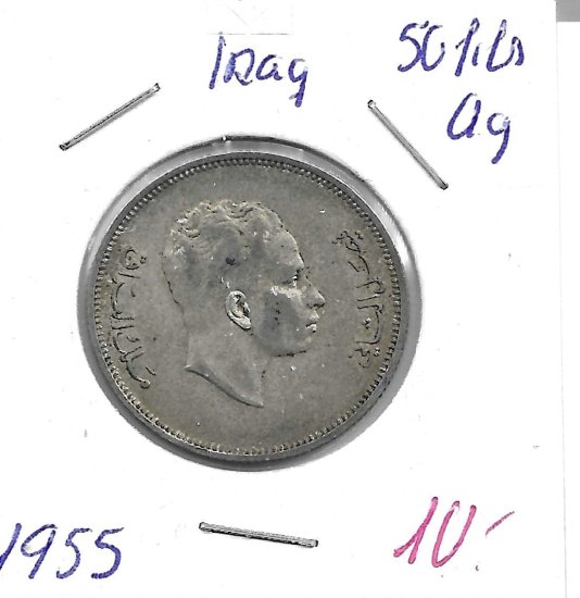 Monedas - Asia - Iraq - - 1955 - 50 fils - plata - Click en la imagen para cerrar