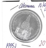 Monedas - Europa - Alemania - 185 - 1995J - 10 marcos - plata