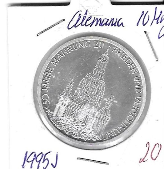 Monedas - Europa - Alemania - 185 - 1995J - 10 marcos - plata - Click en la imagen para cerrar