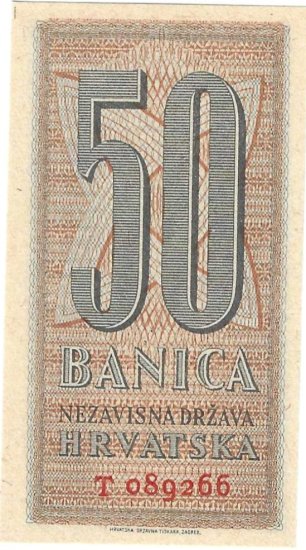 Billetes - Europa - Croacia - 6 - SC - 50 banica - Num.ref: T089266 - Click en la imagen para cerrar