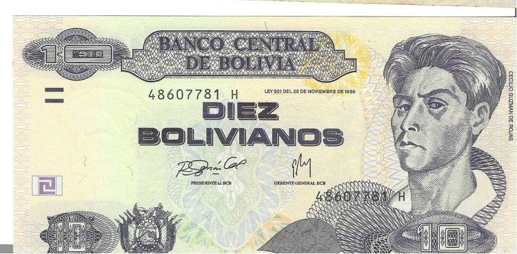 Billetes - America - Bolivia - 210 - SC - 1983 - 10 bolivianos - Num.ref: 48607781H - Click en la imagen para cerrar