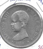 Monedas - EspaÃ±a - Alfonso XIII ( 17-V-1886/14-IV) - 145 - 1888*18*88 - 5 pesetas - plata