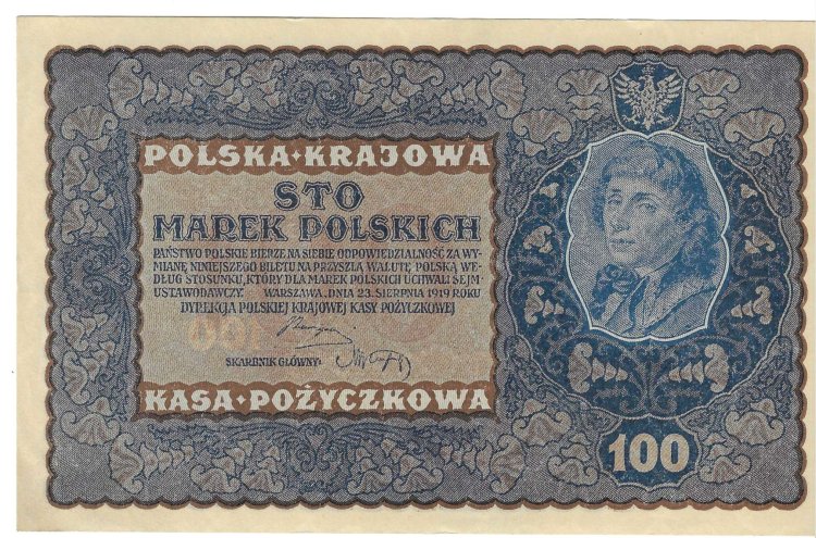 Billetes - Europa - Polonia - 27 - SC - 1919 - 100 marek - Num.ref: 625662 - Click en la imagen para cerrar