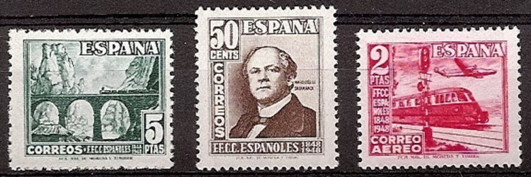 Sellos - Países - España - 1º Cent. (Series Completas) - 1037/39 - ** - Click en la imagen para cerrar