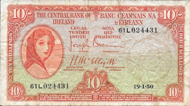 Billetes - Europa - Irlanda - 56 - bc+ - 1945 - 10 shillings - num. ref: 61L024431 - Click en la imagen para cerrar