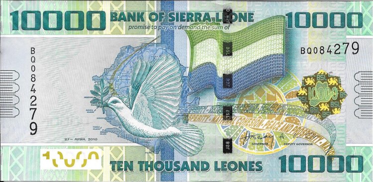 Billetes - Africa - Sierra Leona - 33 - sc - 2020 - 10000 leones - num.ref:BQ084279 - Click en la imagen para cerrar