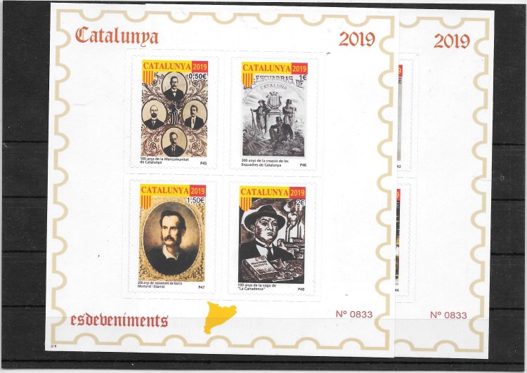 Sellos - Pruebas Filatélicas Cataluña - Año 2019 - 2HB Pruebas en color - Acontecimientos - Click en la imagen para cerrar