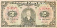 Billetes - America - Colombia - 390d - mbc- - 1955 - 2 peso oro - Num.ref: 22162929