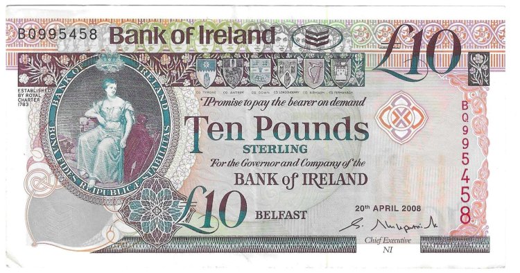 Billetes - Europa - Irlanda del Norte - 84 - mbc+ - 2008 - 10 pounds - Num.ref: BQ995458 - Click en la imagen para cerrar