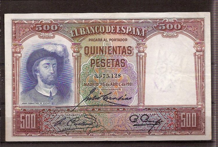 II República (1931 - 1939) - Banco de España - 377 - ebc - Año 1931 - 500 ptas - Click en la imagen para cerrar