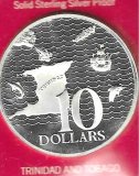 Monedas - America - Trinidad Tobago - 24A - 1973 - 10 dolares - plara - proof