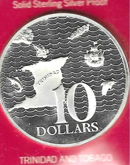 Monedas - America - Trinidad Tobago - 24A - 1973 - 10 dolares - plara - proof - Click en la imagen para cerrar