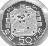 Monedas - Europa - Gran BretaÃ±a - 963a - 1992 - 50 Pence - Plata