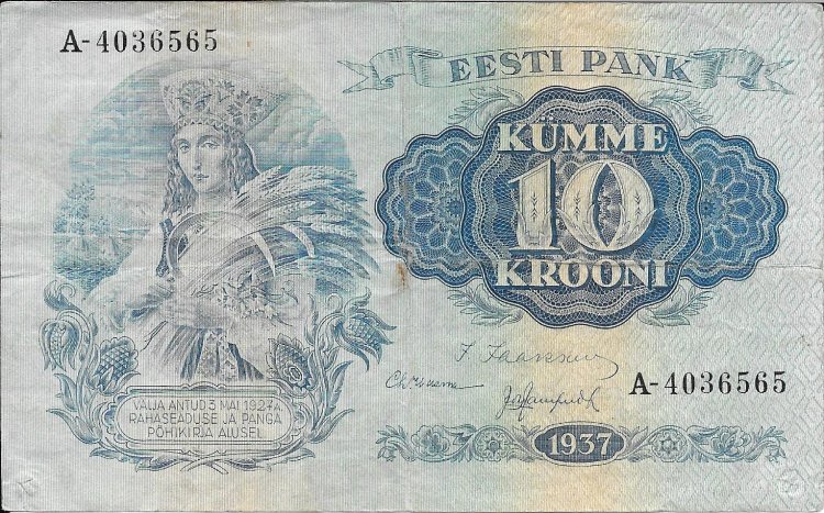 Billetes - Europa - Estonia - 67 - MBC- - 1937 - 10 coronas - Num.ref:A4036565 - Click en la imagen para cerrar