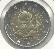 Monedas - Euros - 2€ - Italia - SC - Año 2014 - Galileo