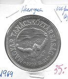 Monedas - Europa - Hungria - 590 - 1969 - 100 forint - plata