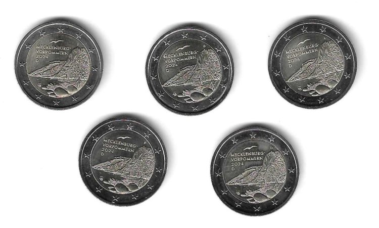 Monedas - Euros - 2€ - Alemania - - SC - 2024 - Mecklenburg - Conjunto 5 monedas - Click en la imagen para cerrar