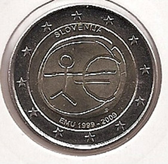 2€ - Eslovenia - SC - Año 2009 - Décimo aniversario del euro - Click en la imagen para cerrar