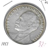 Monedas - America - Cuba - 29 - 1953 - peso - plata