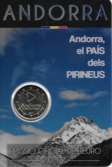 Monedas - Euros - 2€ - Andorra - Año 2017 - El País de los Pirineos - Click en la imagen para cerrar