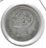 Monedas - EspaÃ±a - Alfonso XII (29-XII-1874/28-XI) - 60 - 1876 - peseta - plata