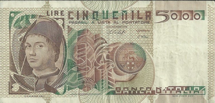 Billetes - Europa - Italia - 105 - mbc- - Año 1979 - 5000 liras - ref.NA985858 - Click en la imagen para cerrar