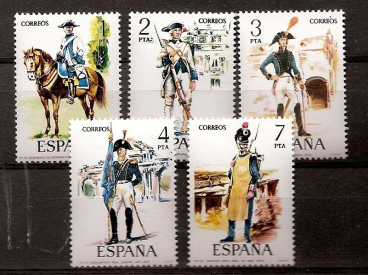 Sellos - Países - España - 2º Cent. (Series Completas) - Estado Español - 1975 - 2277/81 - ** - Click en la imagen para cerrar