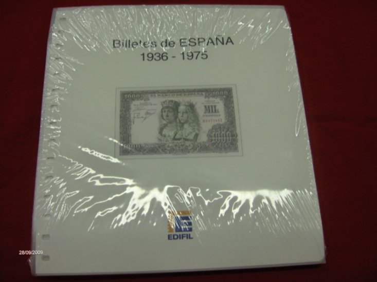 Material - Hojas album billetes España - Estado Español (1936 - 1975) - Click en la imagen para cerrar